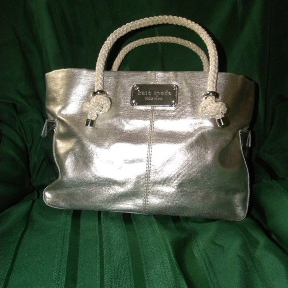 Kate Spade Siver Tote - 13 x 9 - Picture 1 of 7